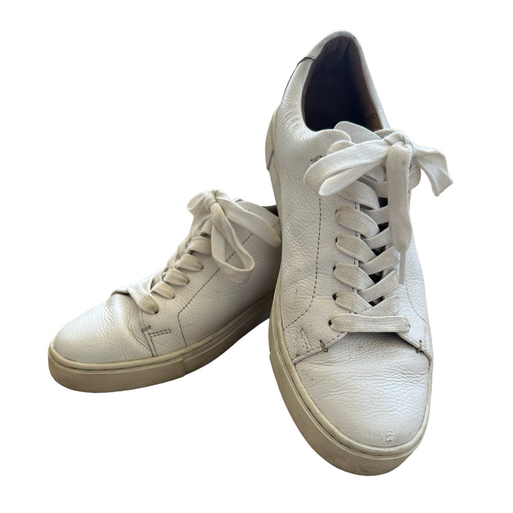 Frye White Leather Sneakers Sz 8